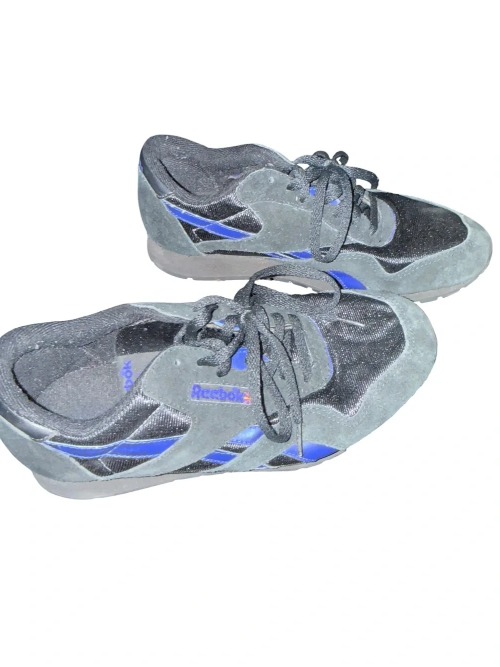 Reebok Black & Blue Suede Mesh Sneakers